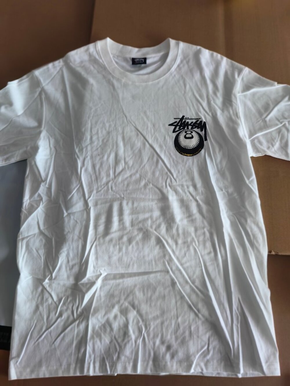Stussy White 8 Ball Graphic T-Shirt Streetwear Tee
